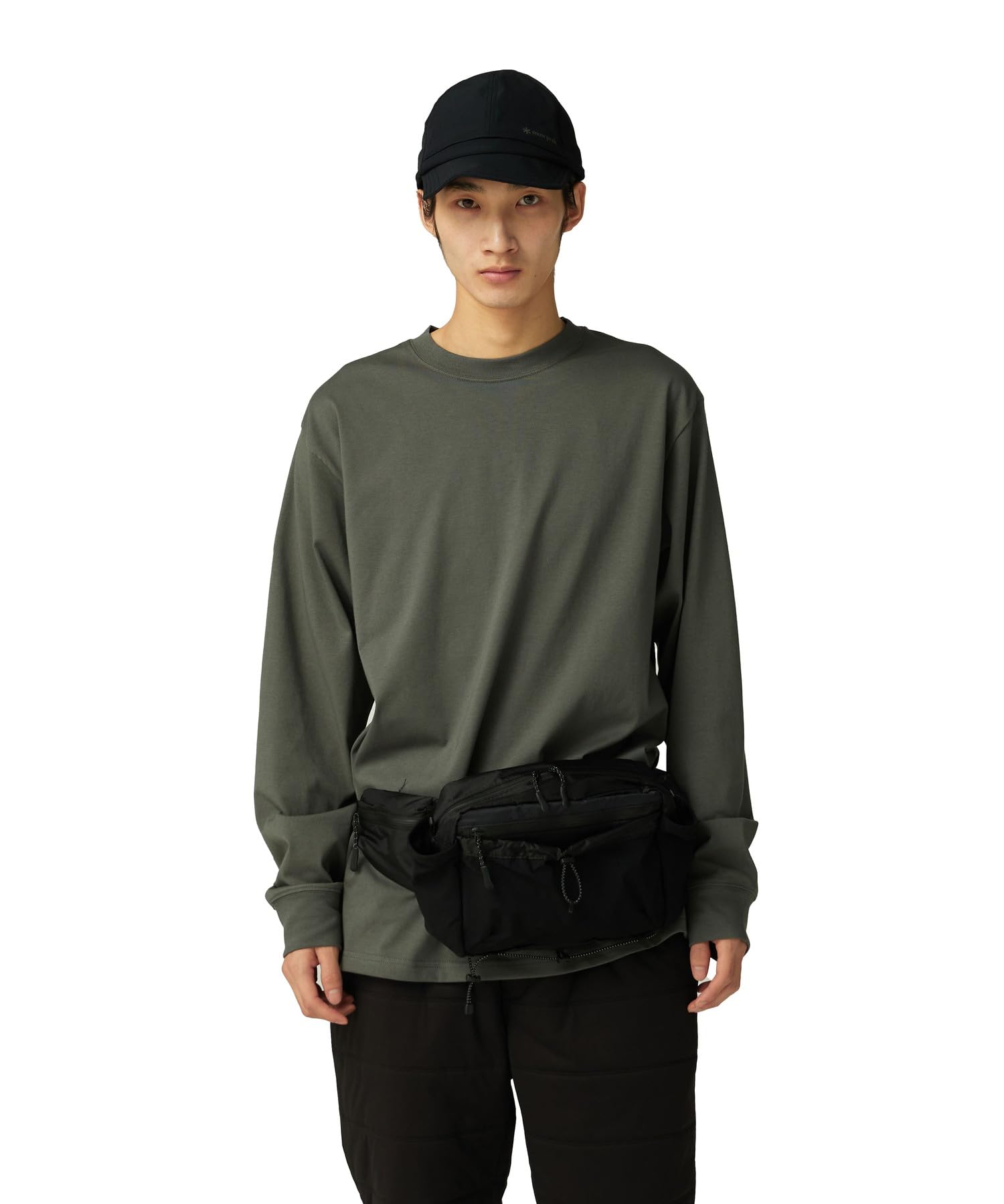 

Snow Peak Typography Short and XXL L/S T-Shirt TS-25AU007, Sleeve, Men s Women s, Gray, серый