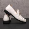 Fashion Fashion New Arrival Men White Black Metal Button Wedding Dress Shoes Male Casual Flats Loafers Homecoming Prom Zapatillas Hombre