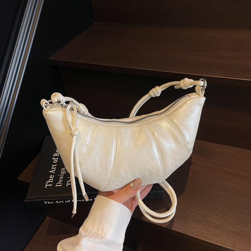 Niche design bag women's 2025 summer new fashion one shoulder crossbody croissant bag high-end underarm dumpling bag