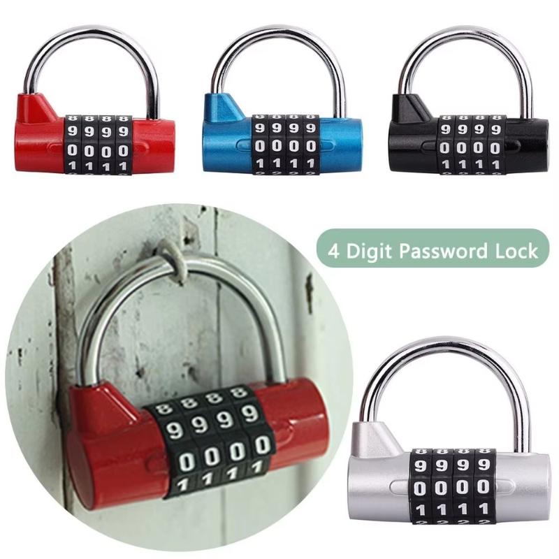 4 Digit Number Combination Travel Password Lock Combination Padlock Zinc Alloy Safely Code Lock