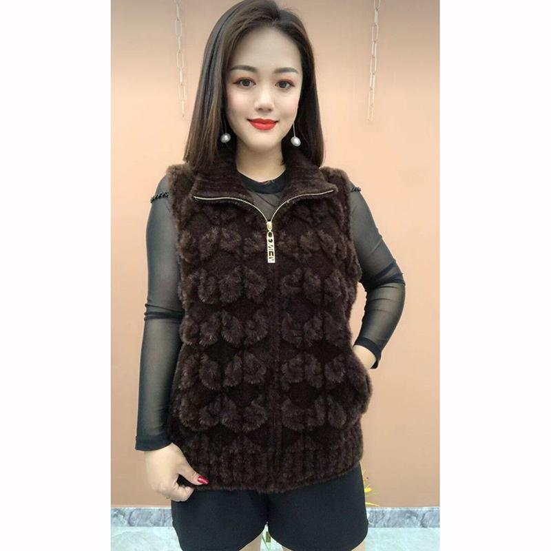 Winter Vest Women's Velvet Warm Zipper Sweater Coat Velvet Middle Aged Old Mother Vest Jacket