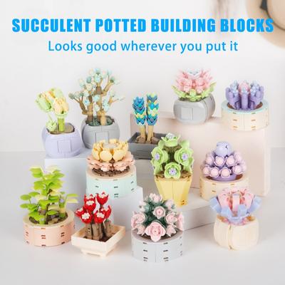 Kytice Moc Block Květinové Sukulenty Hrnkové stavební kostky FIT pro 10309 Romantická sada Montážní Kostky Hračky Pro děti Dívky Dívky