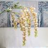 New Arrival One Silk Wisteria Hanging Greenery Plant Artificial 6 Flower Strings Golden Shower Tree Branch for Wall Floral Decor