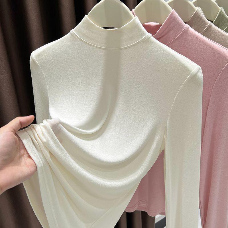 

Женский тонкий базовый топ с воротником-стойкой из модала, стройнящий - Осень/Зима, тонкий стиль, верхняя одежда с длинным рукавом L (100-115 jin)