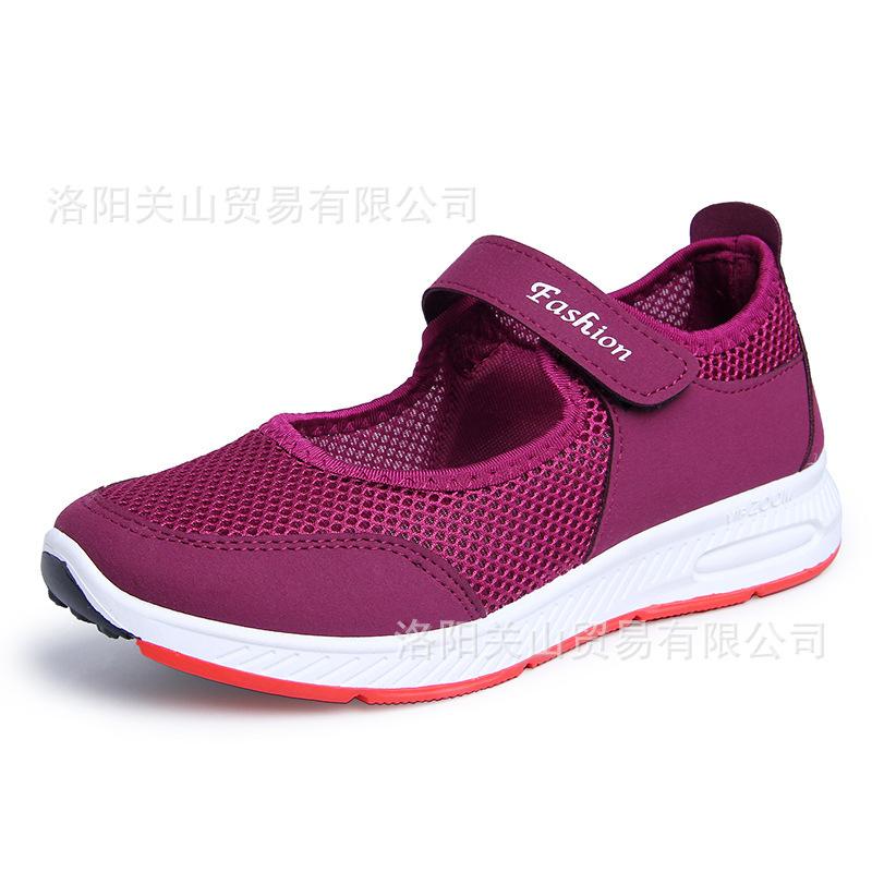 2025 Middle-aged and Elderly Walking Shoes Women's Shoes Summer New Mesh Sandals Soft Sole Breathable Foreign Trade Outer Wear Mother Shoes