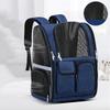 Oxford Fabric Foldable Pet Carrier Backpack Mesh Ventilated with Luggage Sleeve Pockets Travel Rucksack for Small Dogs Cats Hiki
