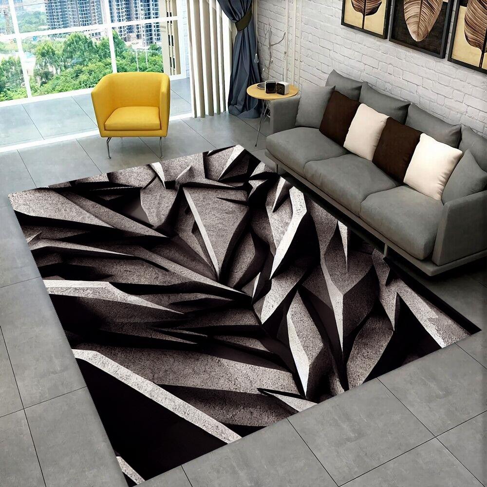 Retro Natural Crystal Ore Stone Area Rug Carpet for Living Room Bedroom Home Decor,kids Play Non-slip for Sofa Doormat Gift