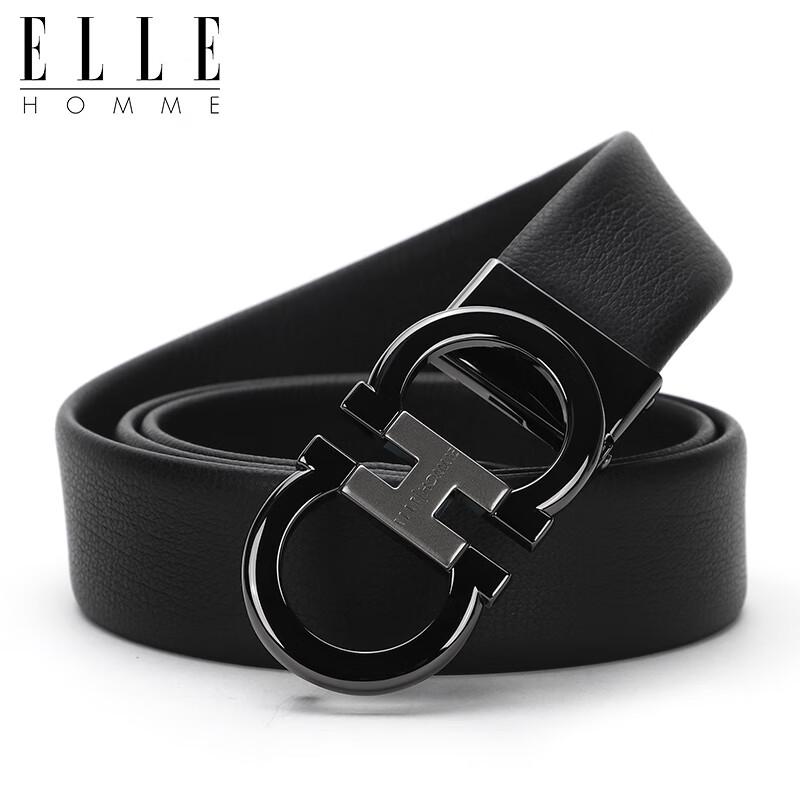 ELLE HOMME Men's Automatic Buckle Leather Belt