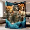 2026 Latest Flannel Blanket Cozy Cat Flannel Blanket Ultra Soft & Warm, Perfect for Spring and Winter Home Use, Ideal Gift for Valentine's Day, Mother