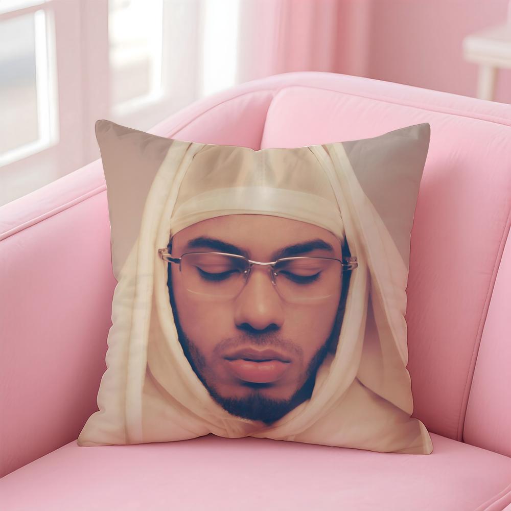 Hot Cool Handsome Singer MMyke Towers Cushion Cover Pillowcase Short Plush Invisible zipper Room Sofa Cushion Cover