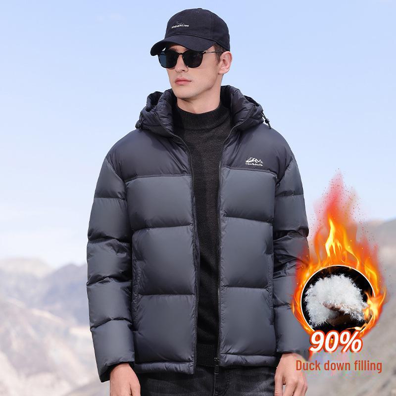 Piumino Corto Invernale da Uomo - 90% Piumino, Spesso e Caldo