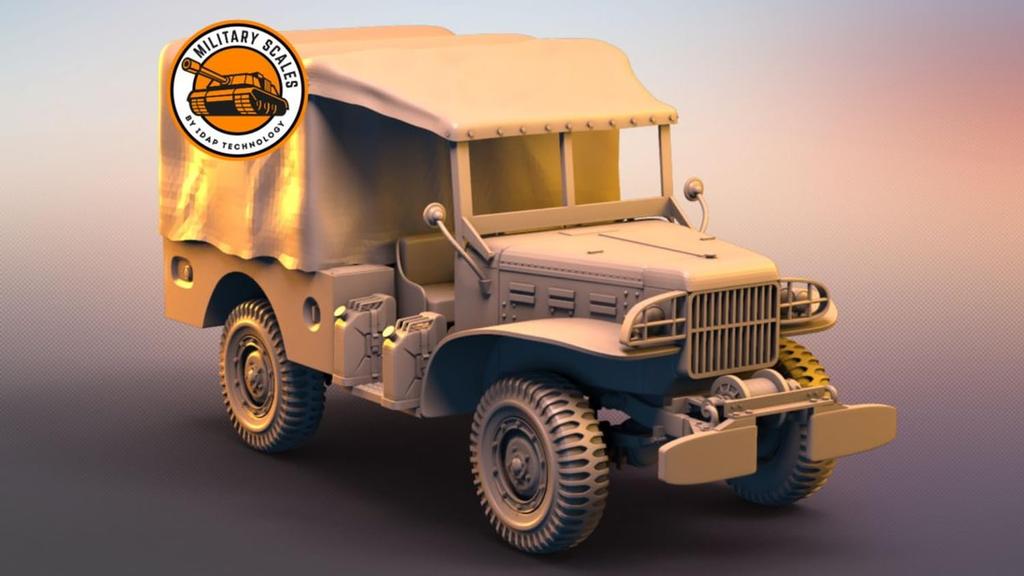IDAP Technology 1/72 Scale American Dodge WC51 Small Freight Truck 3D Printer Kit PD72044