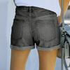 Women's Color Jeans Stretch Slim Fit Distressed Denim Shorts