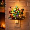 Klassischer Stil Weihnachtsdeko Weihnachtsmann Wichtel Dekorative Stecker-Nachtlampe, Harz Baum Wand Innen-Feiertagsbeleuchtung Nachtlicht, Vintage Weihnachten Ornament für