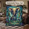 Elegant Roses Heart Frame Theme Throw Blanket Custom Name Text Personalized Blanket Soft Cozy Blanket for Home Sofa Bed