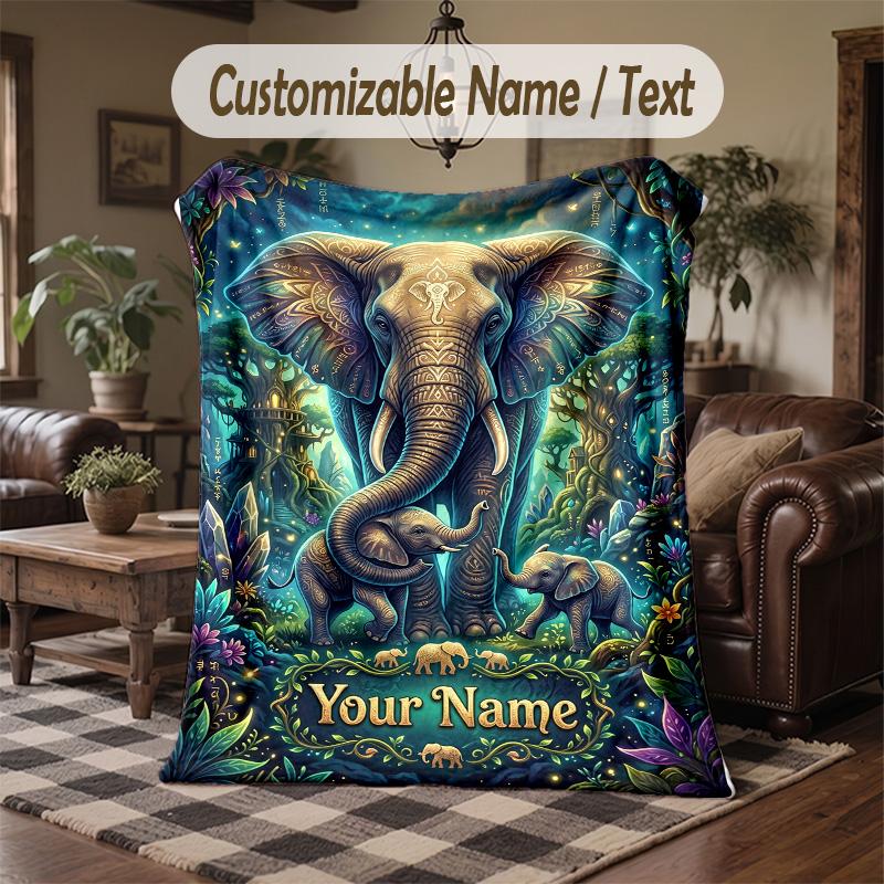 Elegant Roses Heart Frame Theme Throw Blanket Custom Name Text Personalized Blanket Soft Cozy Blanket for Home Sofa Bed
