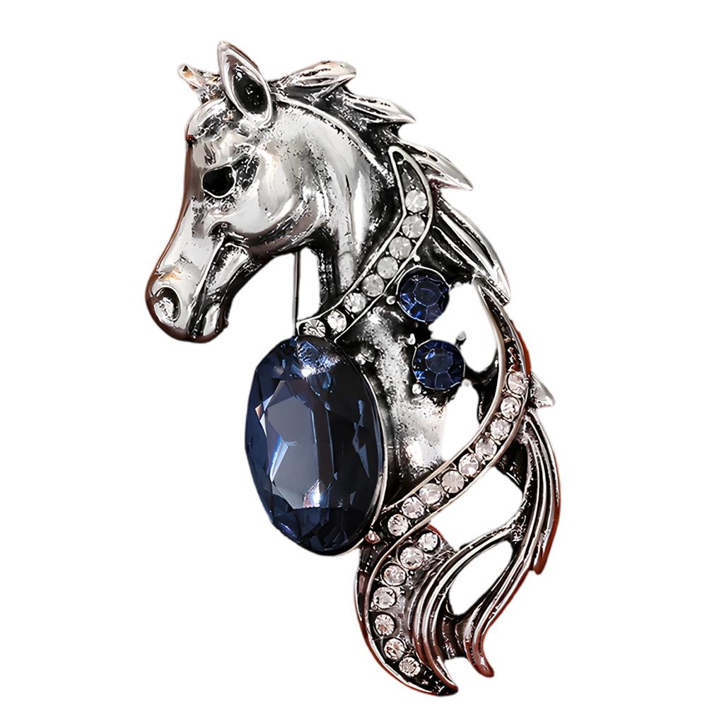 Trendy Horse Head Design Brooch Versatile Accessory Contemporary Badge For Casual Outfits Parties Work Event