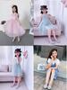 Silver Crystal Low-Heel White Leather Princess Shoes for Girls