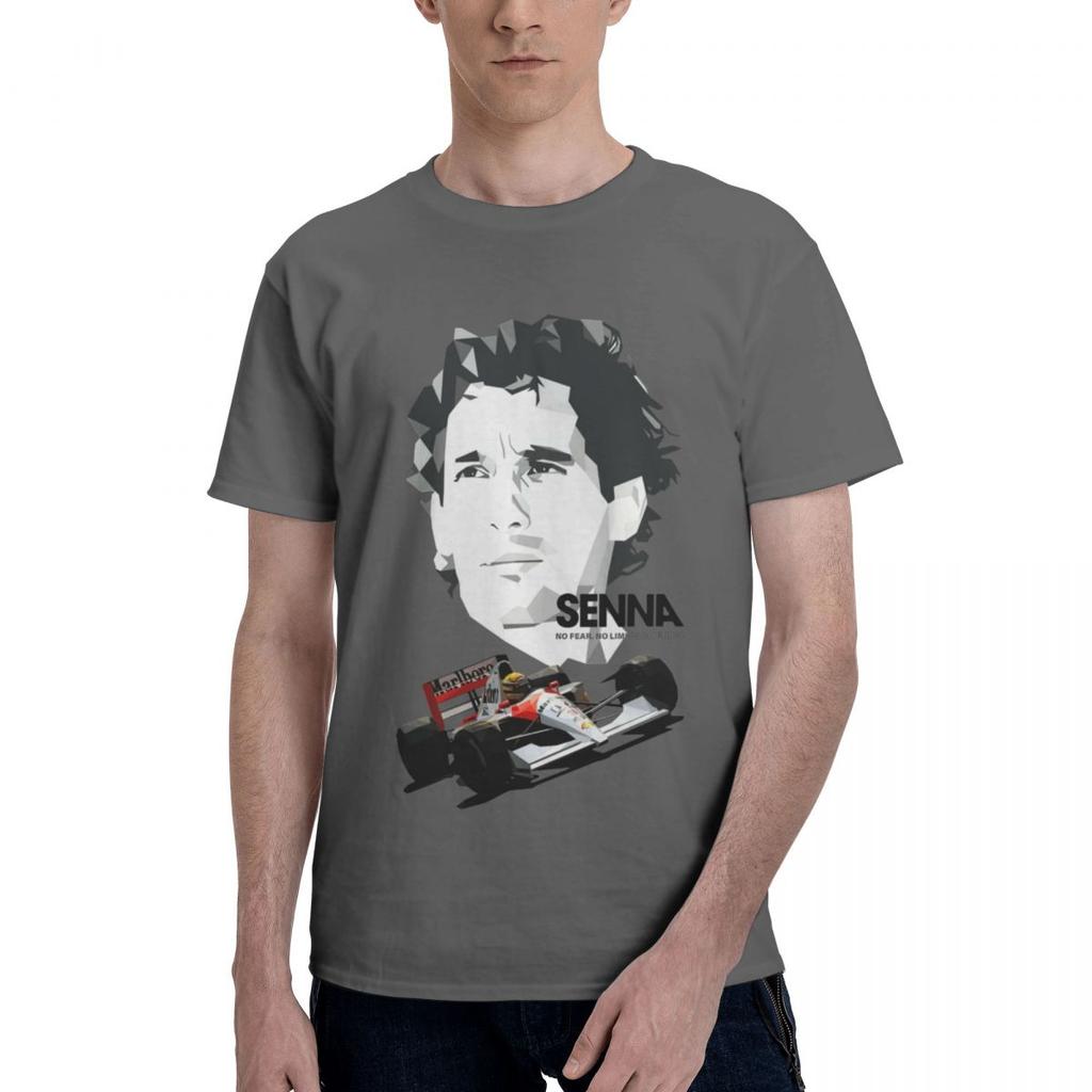 Men T Shirt Ayrton Senna Legend Cotton Y2K Graphic Customized Unisex Clothes T Shirts