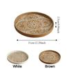 Vintage Round Wooden Serving Tray Large Capacity Decorative Fruit Storage Tray Space Saving Candle Holder Home Decor
