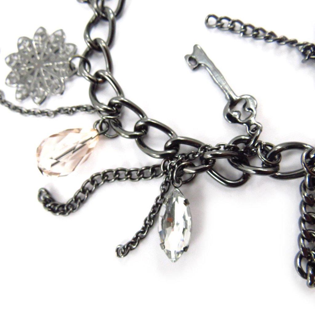 Les Trésors De Lily [J6337] - Designer-Armband 'Scarlett' schwarz grau