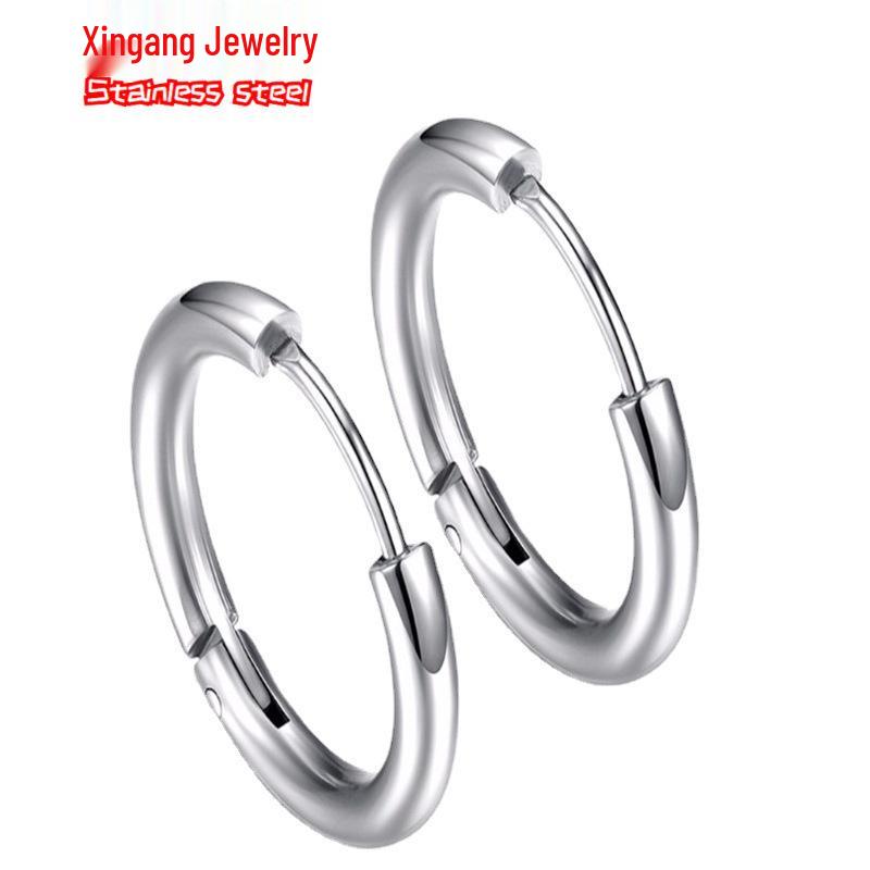 Korean Style Titanium Steel Star Anti-Allergy Earrings - Stainless Steel Ear Clips and Hoops Jewelry