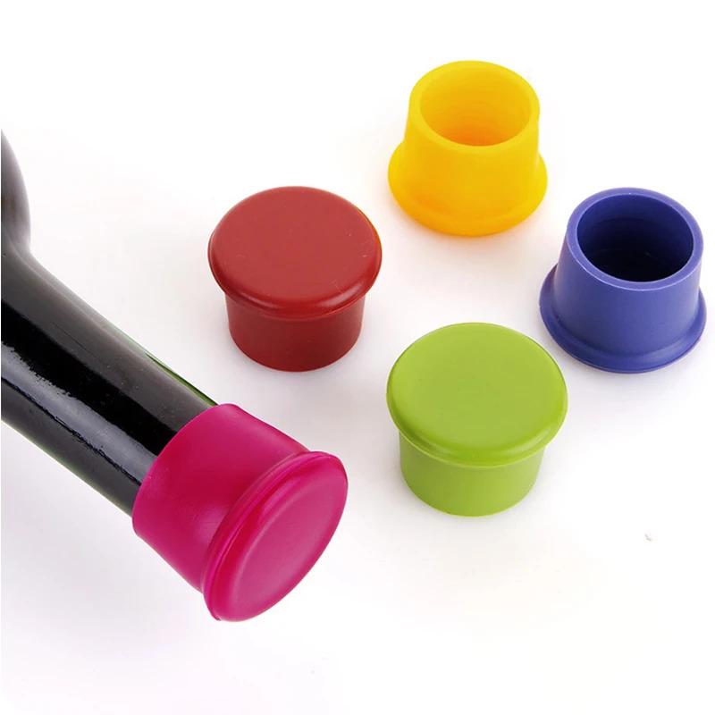 

1-5Pcs Wine Stoppers Reusable Silicone Corks Wine Glass Beverages Beer Champagne Kitchen Bottles Caps Durable Bar Accessories
