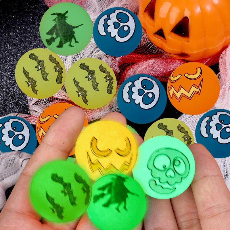 30/5Pcs Funny Bouncy Eyeballs Glow In The Dark Scary Green Eye Balls Halloween Haunted House Thematic Decorations Party Supplies