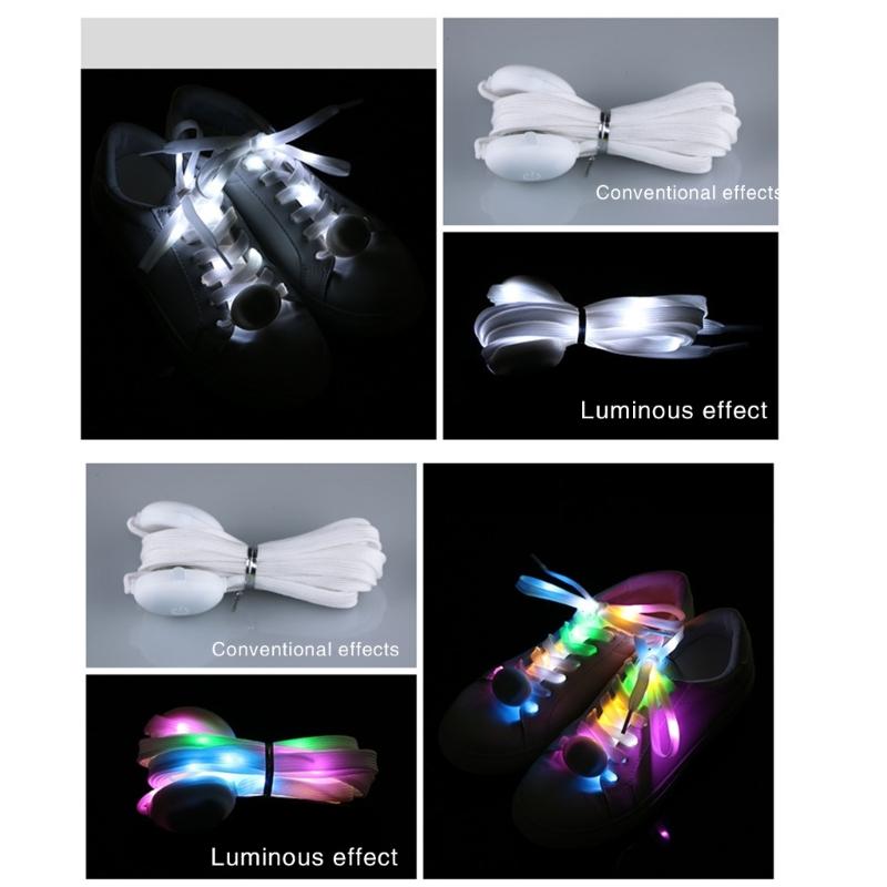 1 Pair LED Light Up Shoelaces for Night Running, Party, Mutlicolor Lighting Shoe Laces Glow Shoe Laces for Sneaker