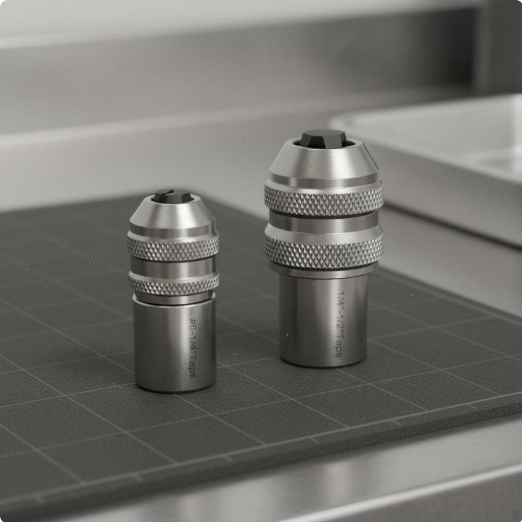 2 Pieces Adjustable Tap Chuck Easy to Use Holder Socket Tapping Tool for Machinists, DIY