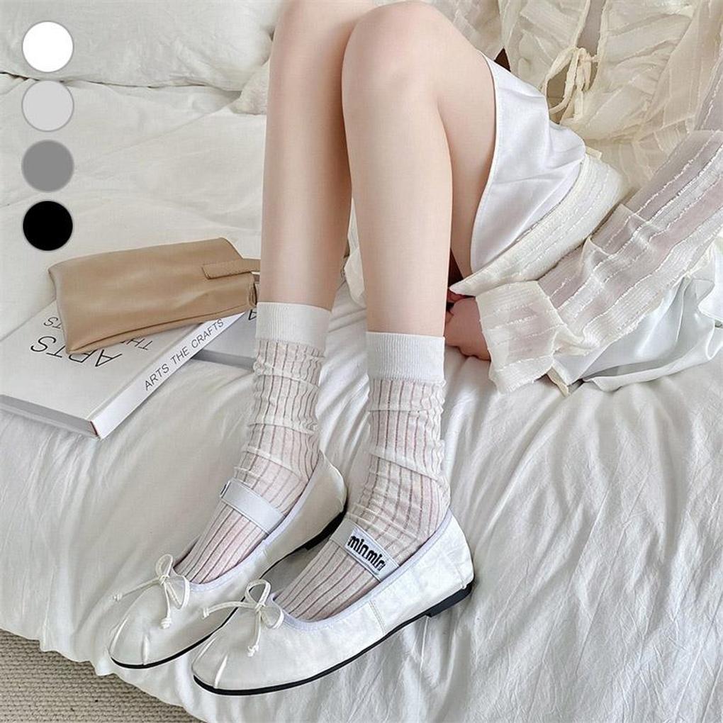 Women s Daily See-Through Golji Thin Fashion Socks black