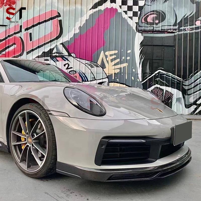 Porsche 911 992 Techart Style Carbon Fiber Front Lip Spoiler