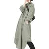 Japanese 2024 New Style Long Sleeve Pocket Lapel Shirt Dress - Loose Cotton & Linen, 4 Colors Available