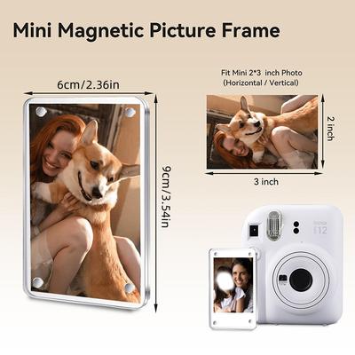 1/6 st Akryl Kylskåpsmagnetisk Fotoram Magnetisk Transparent Foton för Kylskåp Skåp och Väggdekoration