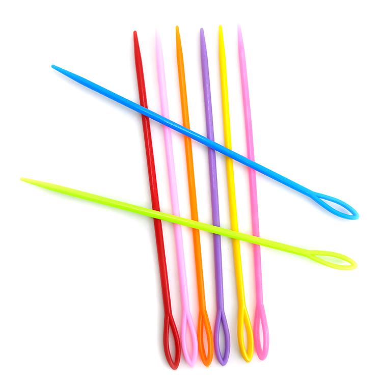 Hot Sale 200Pcs/Bag 15cm Colorful Plastic Knitting Needle Sewing Yarn Needles for Hand Knitting Yarn