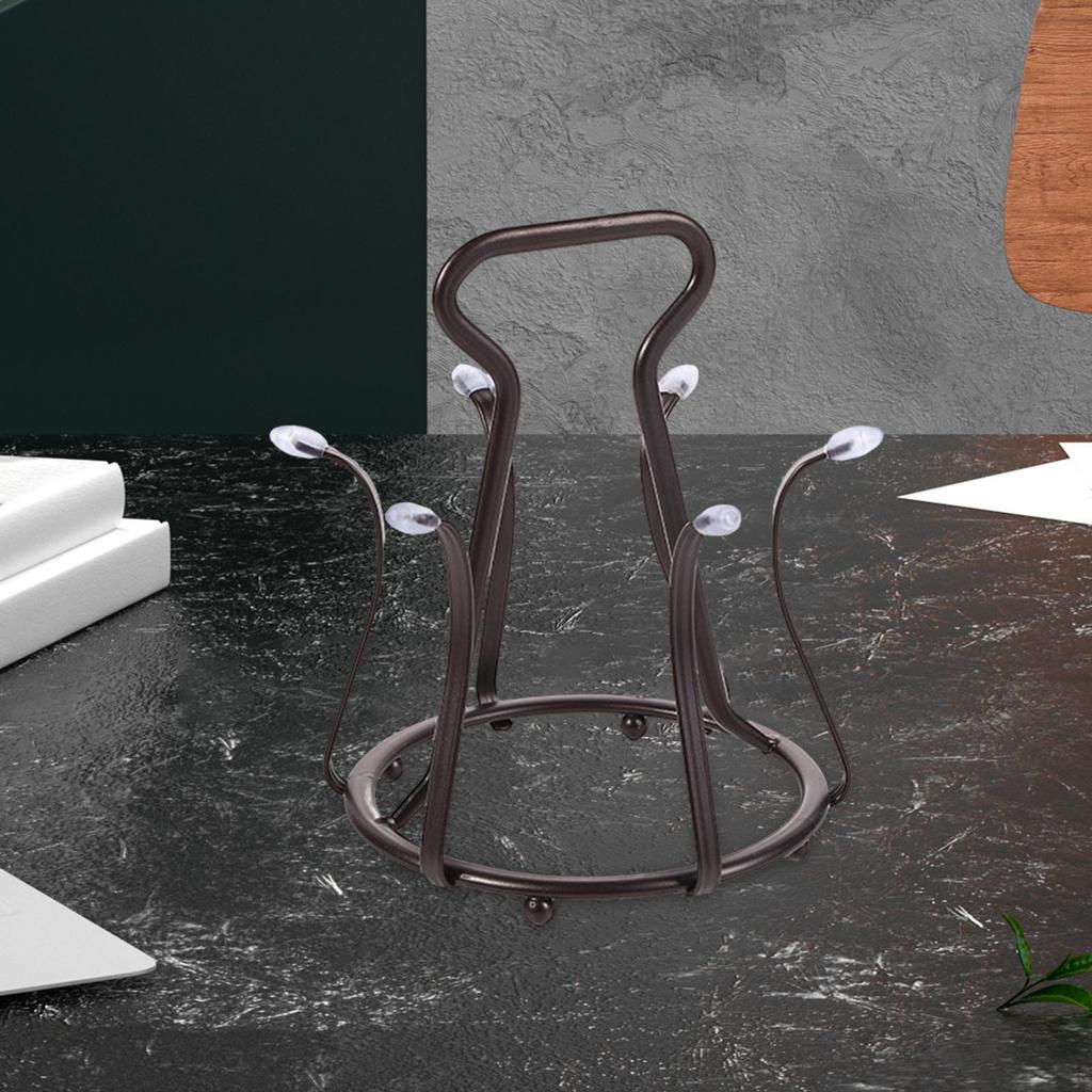Cup Drying Rack Glass Cups Stand Holder, Multipurpose 6 Holder Iron Mug