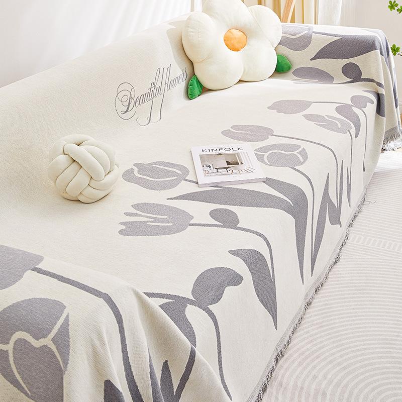 Sofa Cover Chenille Four Seasons Universal Anti-Scratching Straight Row Back Cushion Integrated All-Inclusive Universal Cover Towel Cloth Blanket