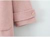 Mid-Length Wool-Cashmere Coat with Doll Collar & Petal Buttons, Double-Faced, Chic Autumn/Winter Style, Youthful Look.