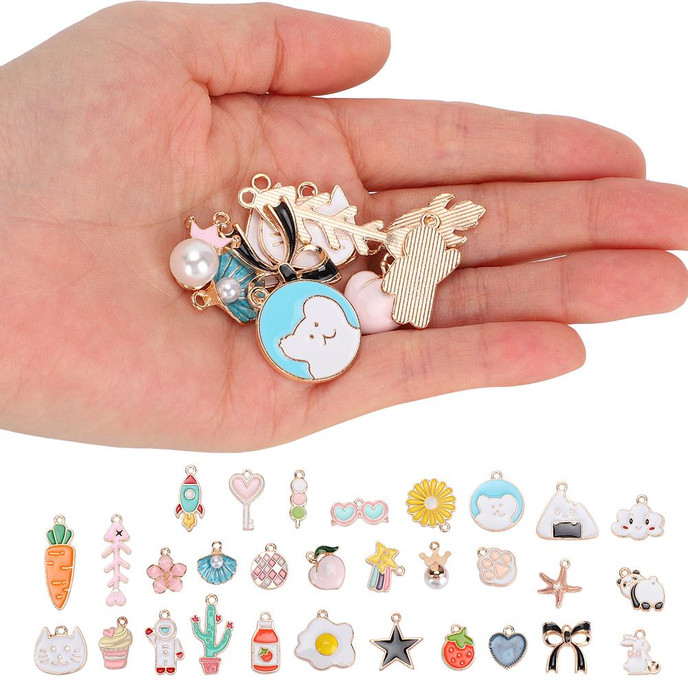 30Pcs Different Patterns Alloy Pendant for Making Necklace Bracelet Earring DIY Jewelry Accessories