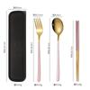 Spoon, Fork, Chopsticks, Stainless Steel Tableware Three-piece Set, Student Nordic Style