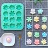 2pcs 12 consecutive 6 small flower 736 silicone mold jelly pudding cake baking chocolate ice baking mold