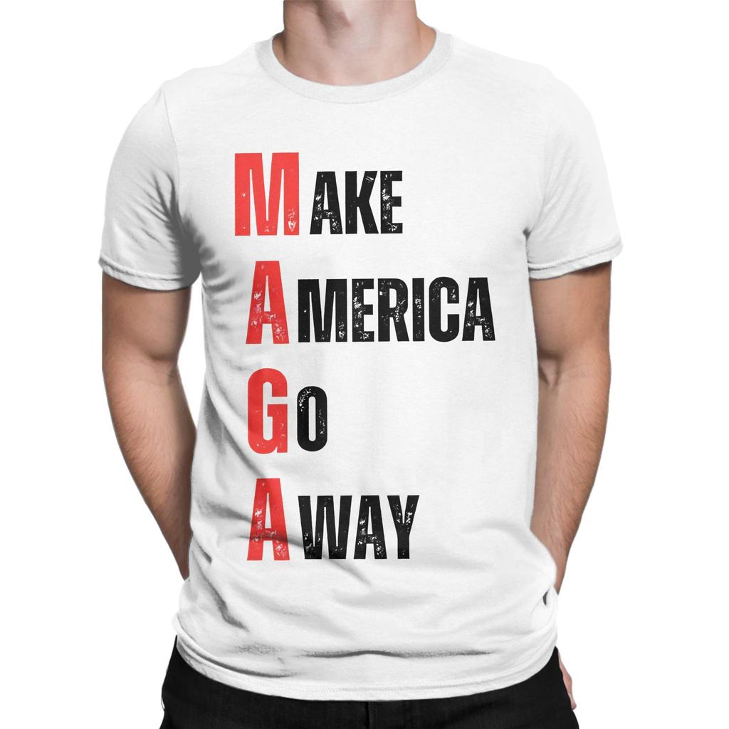 Harajuku MAGA Make America Go Away  T Shirt Cotton Short Sleeve Greenland Crewneck Summer TopsTops