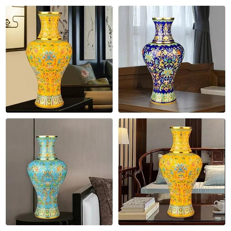 37cm Jingdezhen Ceramic Antique Enamel Colored Vase Flower Arrangement Chinese Style Home, Living Room, Decoration and Ornaments