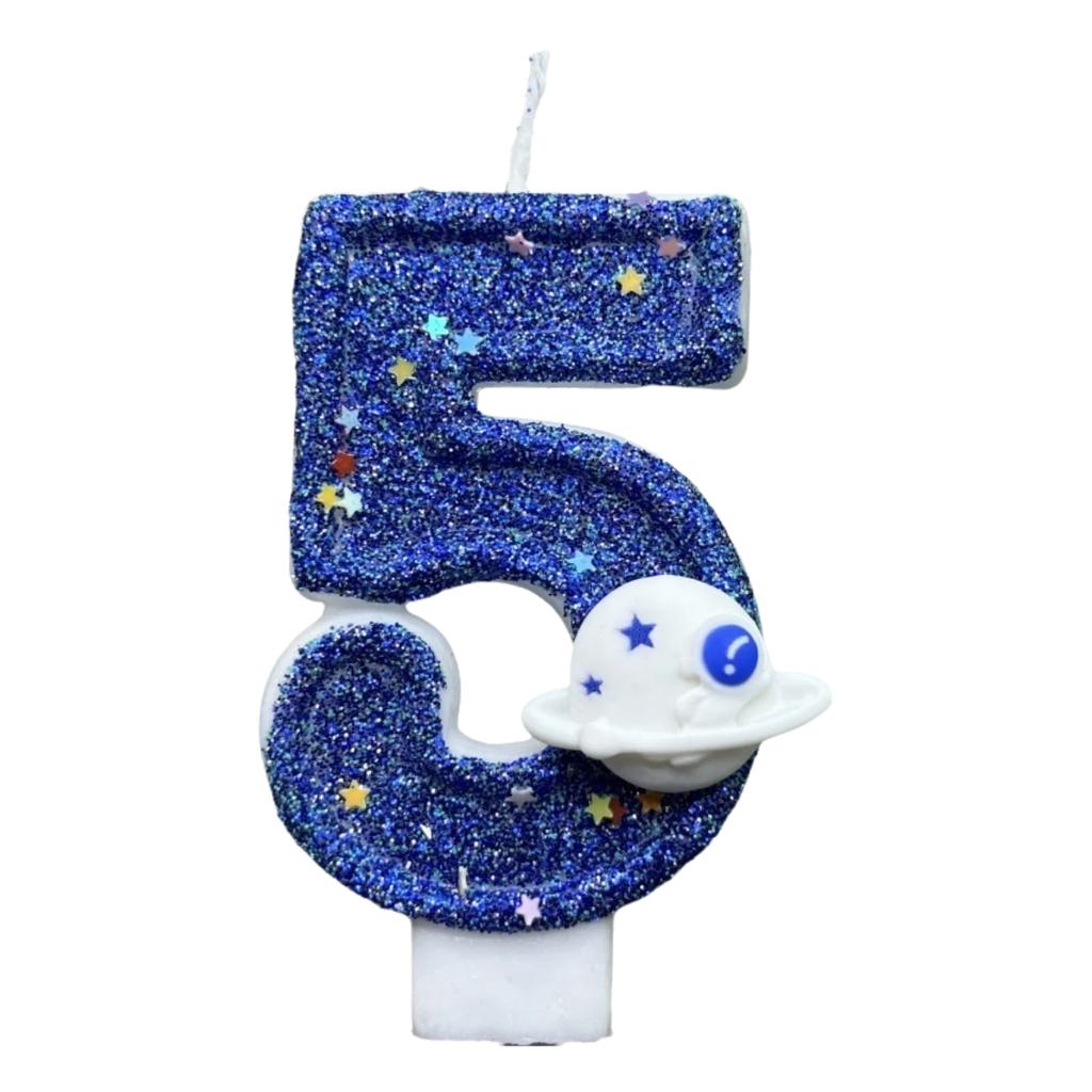 Numbers 0-9 Birthday Candle Spaceship Cake Decoration Candles for Party Commemoration Day Table Home Room Decor Accessories