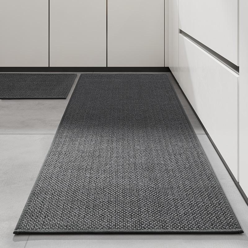 150/120/70cm Oliebestendige Keukenmat Kunstmatige Sisal Loopmat Geweven Keukenmat Antislip Tapijt Huis Water Absorberend Olie Matten 45x70cm black