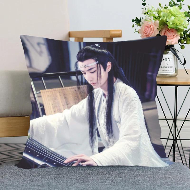 Wang Yibo Pillow Case Chen Qingling For Home Decorative Pillows Cover Square Zippered Satin Fabric Pillowcases 45X45Cm