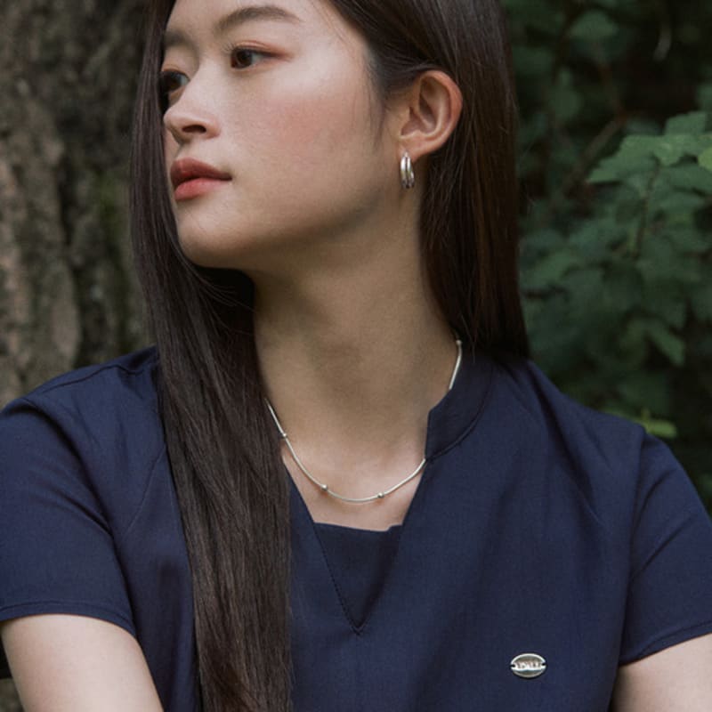 

ADAUL Two loop ring earring - silver Silver