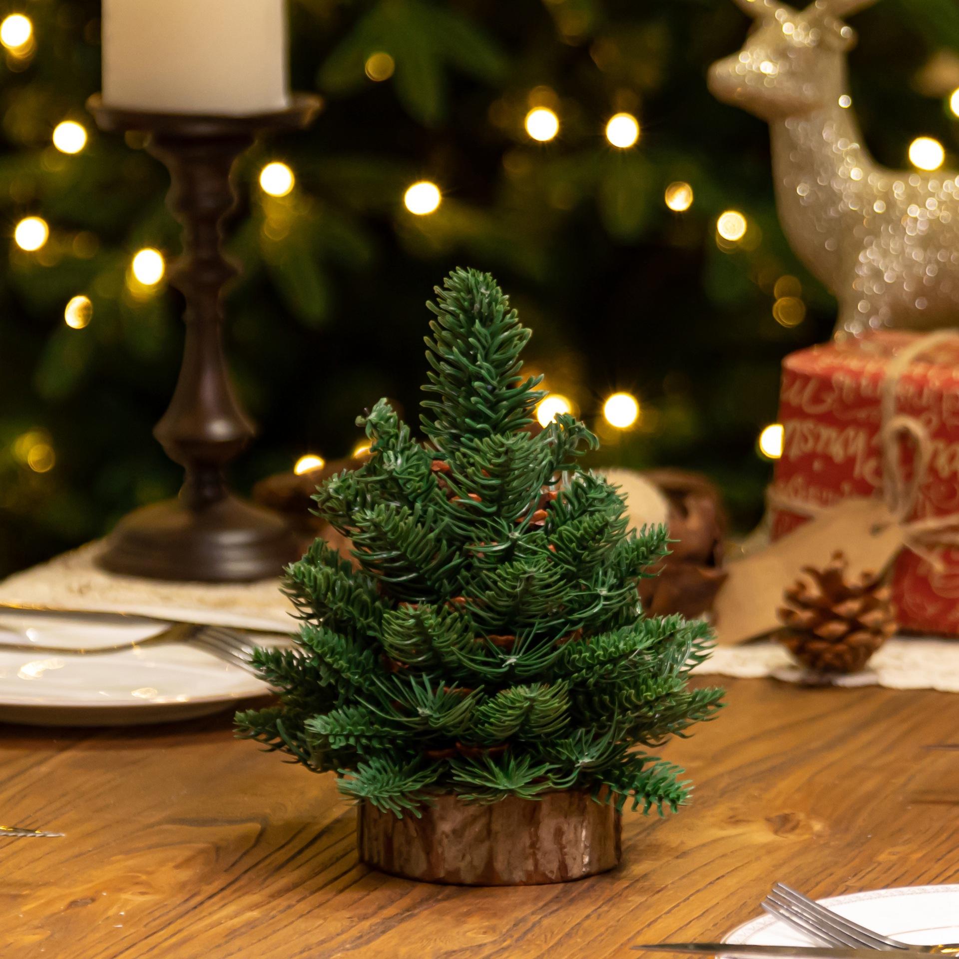 

1 шт. Мини Симуляция Благородная Сосна Настольная Рождественская Елка Дом Маленькое Настольное Украшение Елочные Игрушки