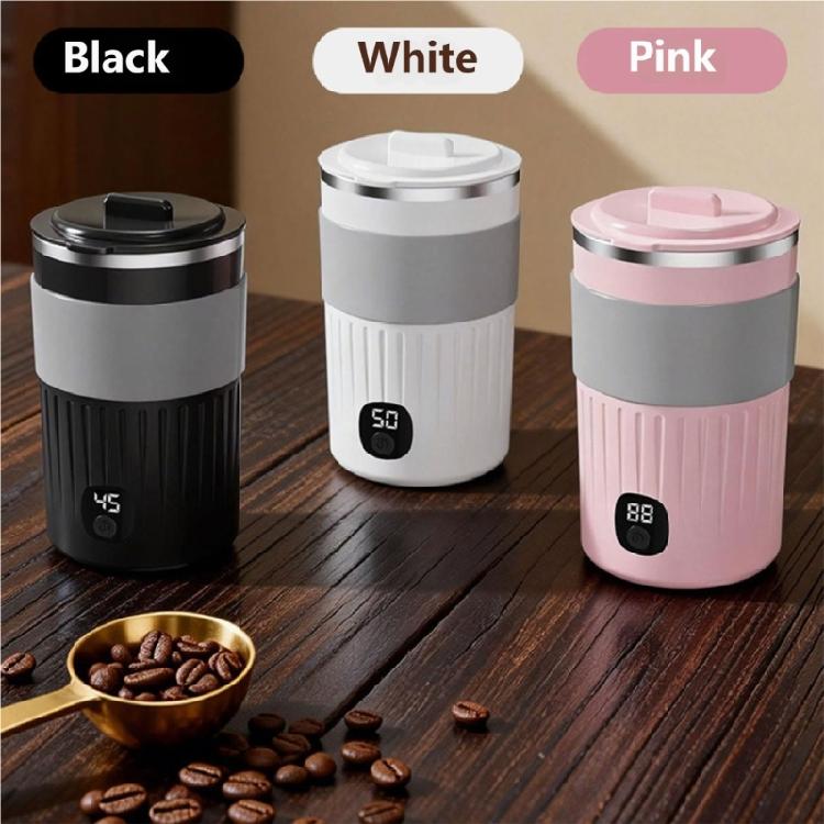 Portable Automatic Coffee Mixing Cup With Digital Screen And Food Grade Stainless Steel Interior For Fast Even Blending