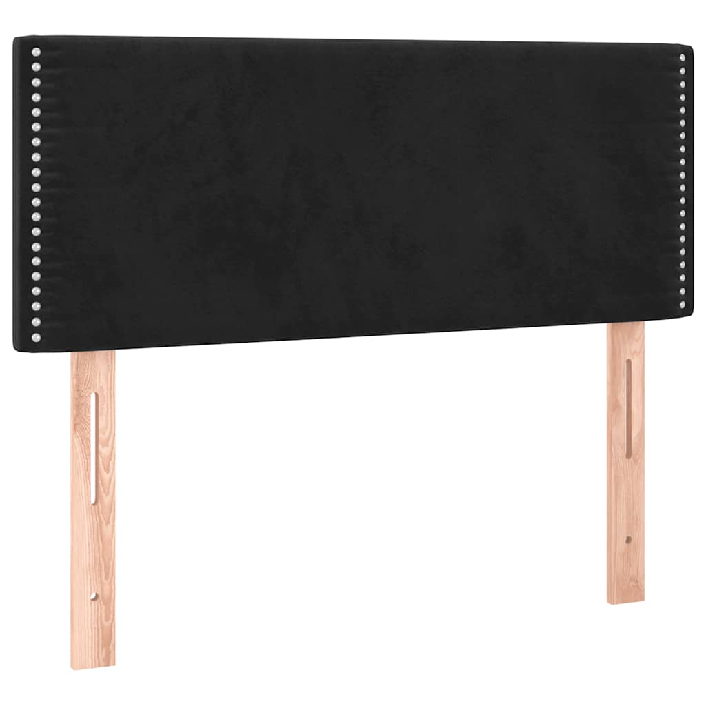 Vidaxl Łóżko Kontynentalne Z Materacem, Czarne, Aksamit 100X200 Cm